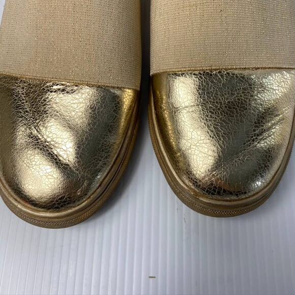 Women's LOGO Lori Goldstein Li-Brint Slip On Sneaker Cushion Flats Gold 10 M - Picture 4 of 12